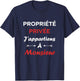 Humor Couple Private Property I belong to Monsieur , Black T-Shirt - T-Shirt | Navy