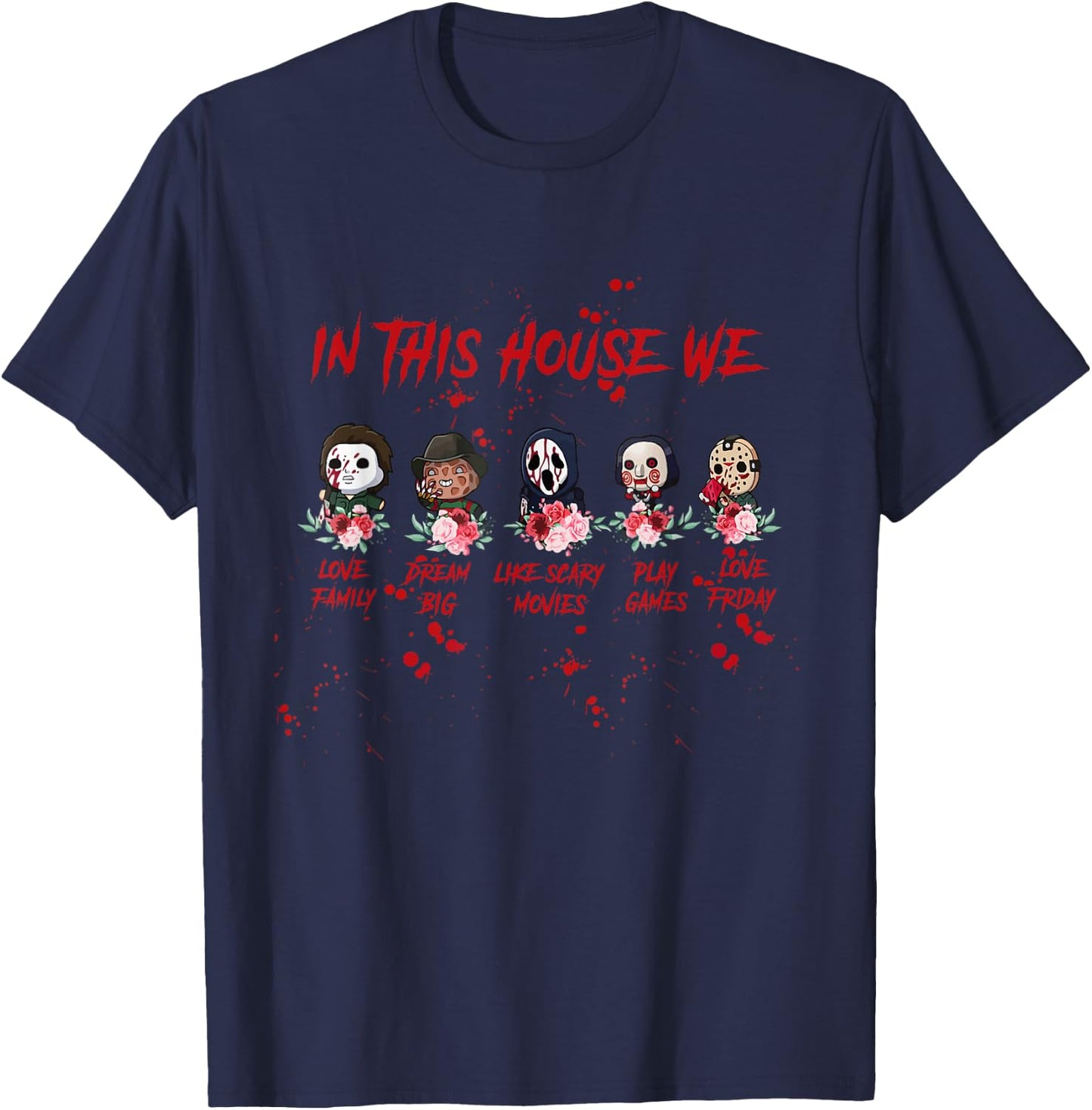 In This House We Love Halloween Family T-Shirt - T-Shirt | Navy