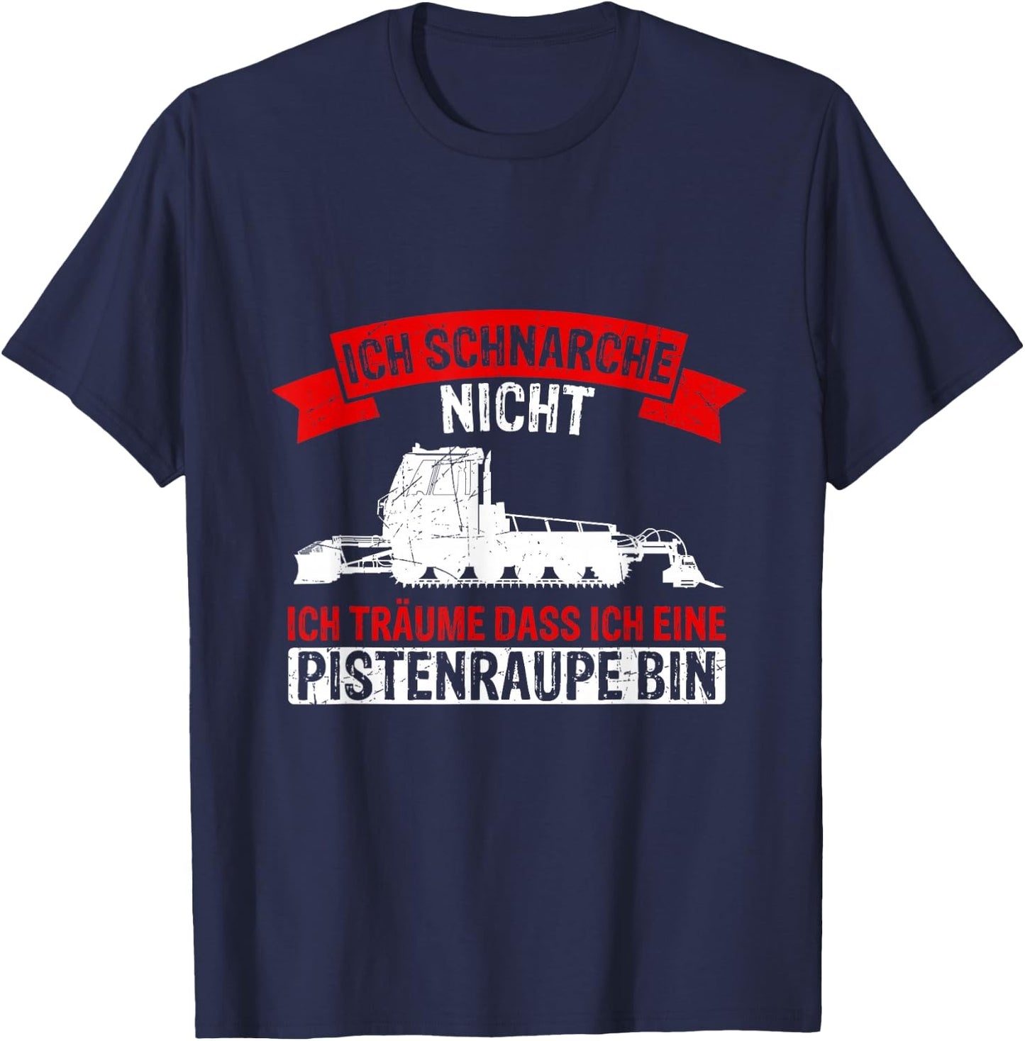 Men's Snow Caterpillar Driver Snow Groomer Gift , black T-Shirt - T-Shirt | Navy