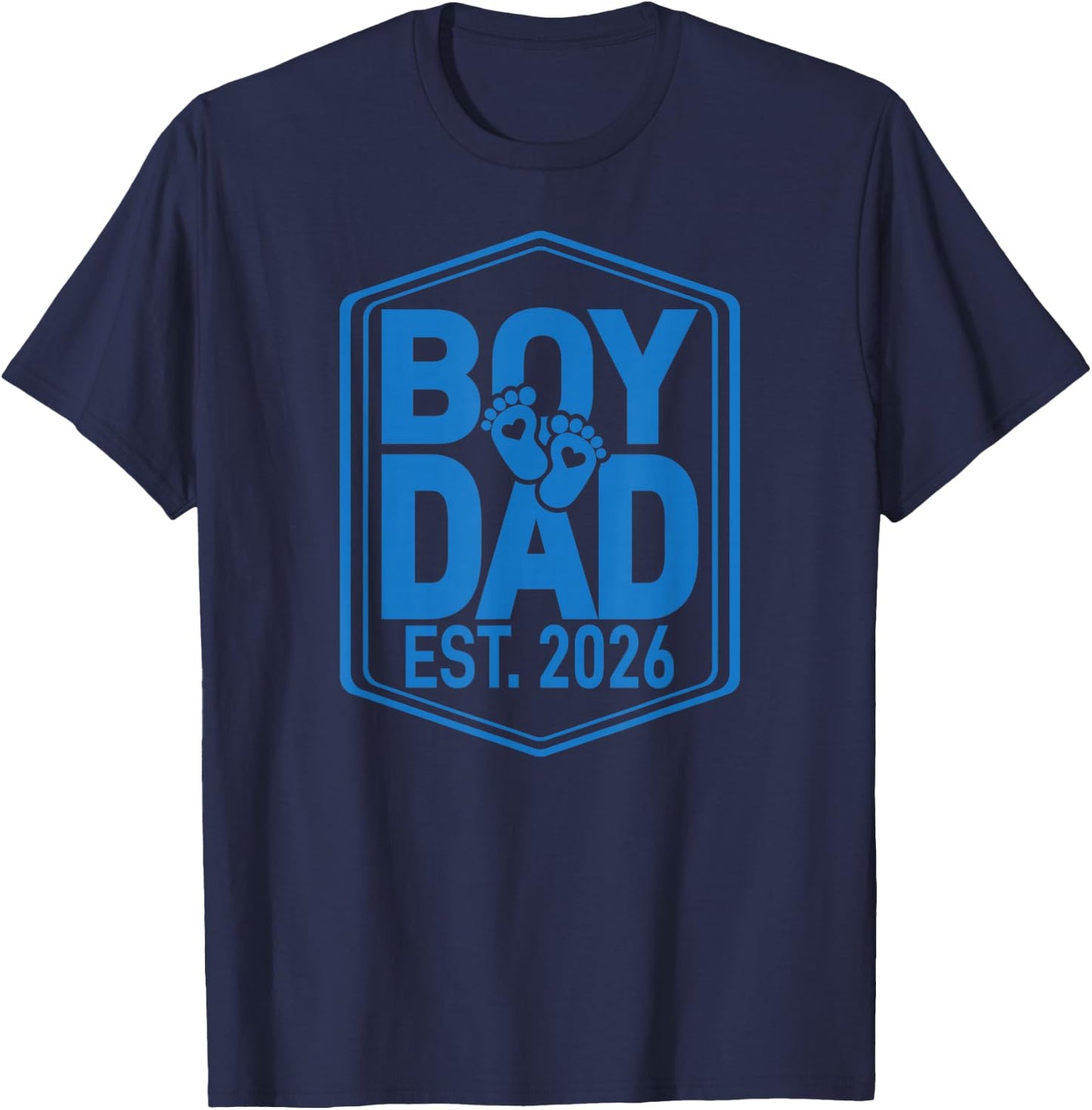 Boy Dad First Father's Day 2026 New Dad 1st Time Daddy T-Shirt - T-Shirt | Navy