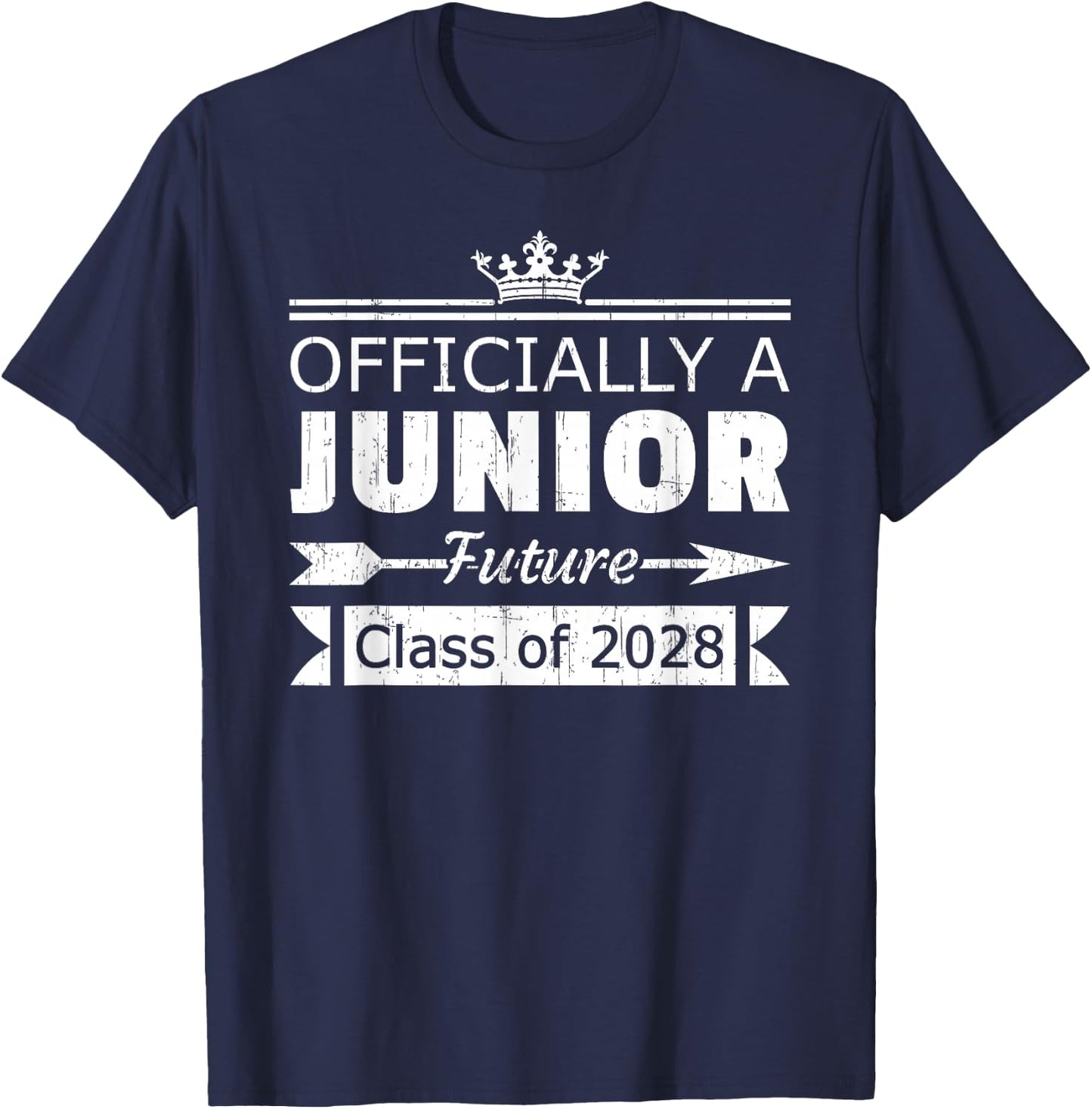 Officially a Junior Class of 2028 First Day 11th Grade T-Shirt - T-Shirt | Navy