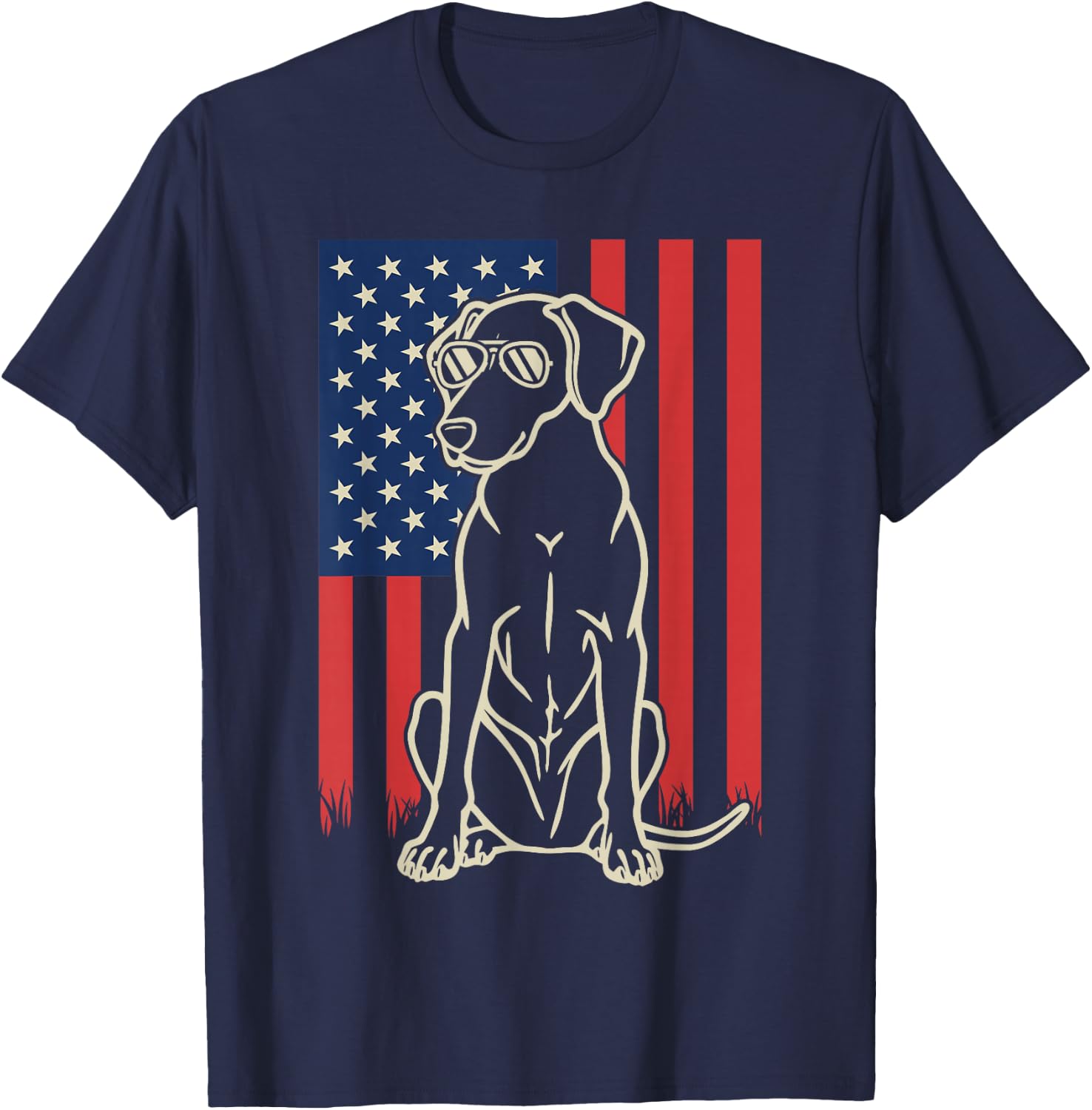 Catahoula Leopard Dog Lover 4th of July T-Shirt - T-Shirt | Navy
