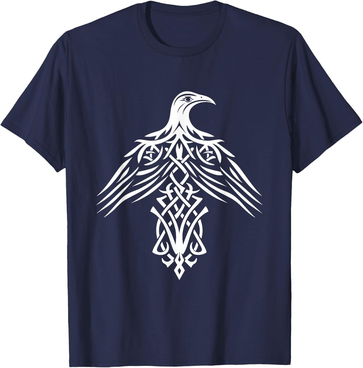 Raven Bird Crow Norse Mythology Celtic Knots T-Shirt - T-Shirt | Navy