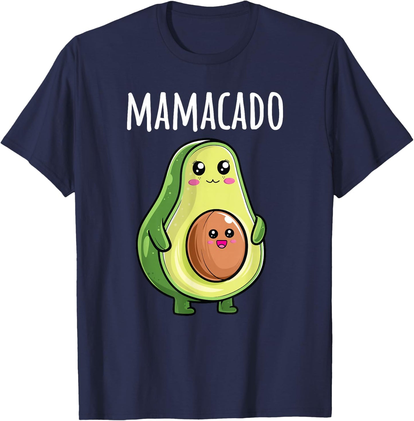 Pregnancy Announcement Shirts Women Mom Funny Mamacado T-Shirt - T-Shirt | Navy