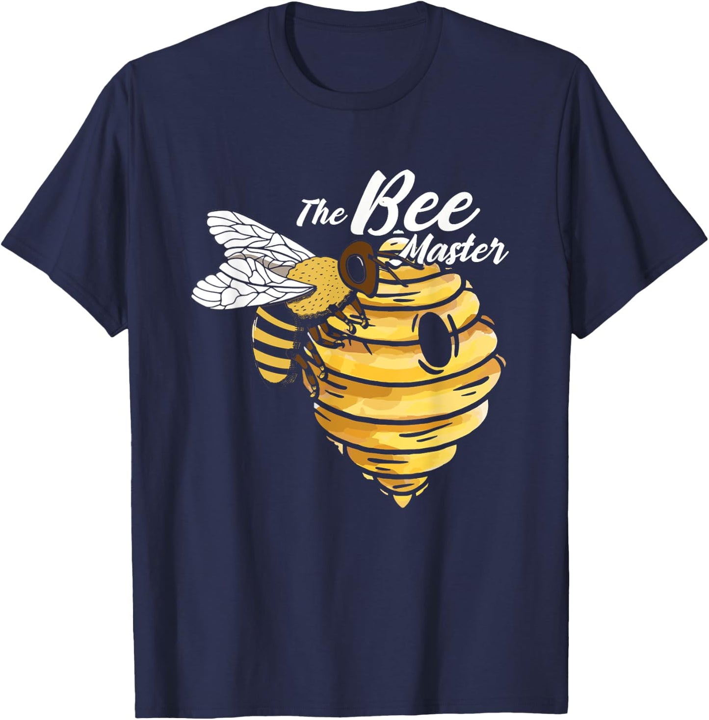 The Bee Master | Honey Bee Hive Honeycomb | Beekeeper T-Shirt - T-Shirt | Navy