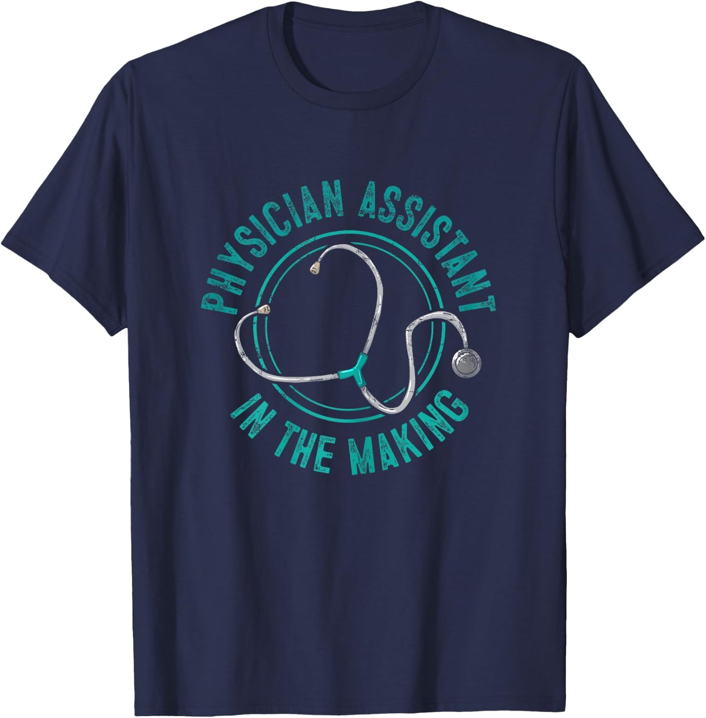 PA & PA School Gifts Physician Assistant PA Student Vintage Modern Black Women's X-Small Classic Fit Short Sleeve Letter Print T-Shirt - T-Shirt | Navy