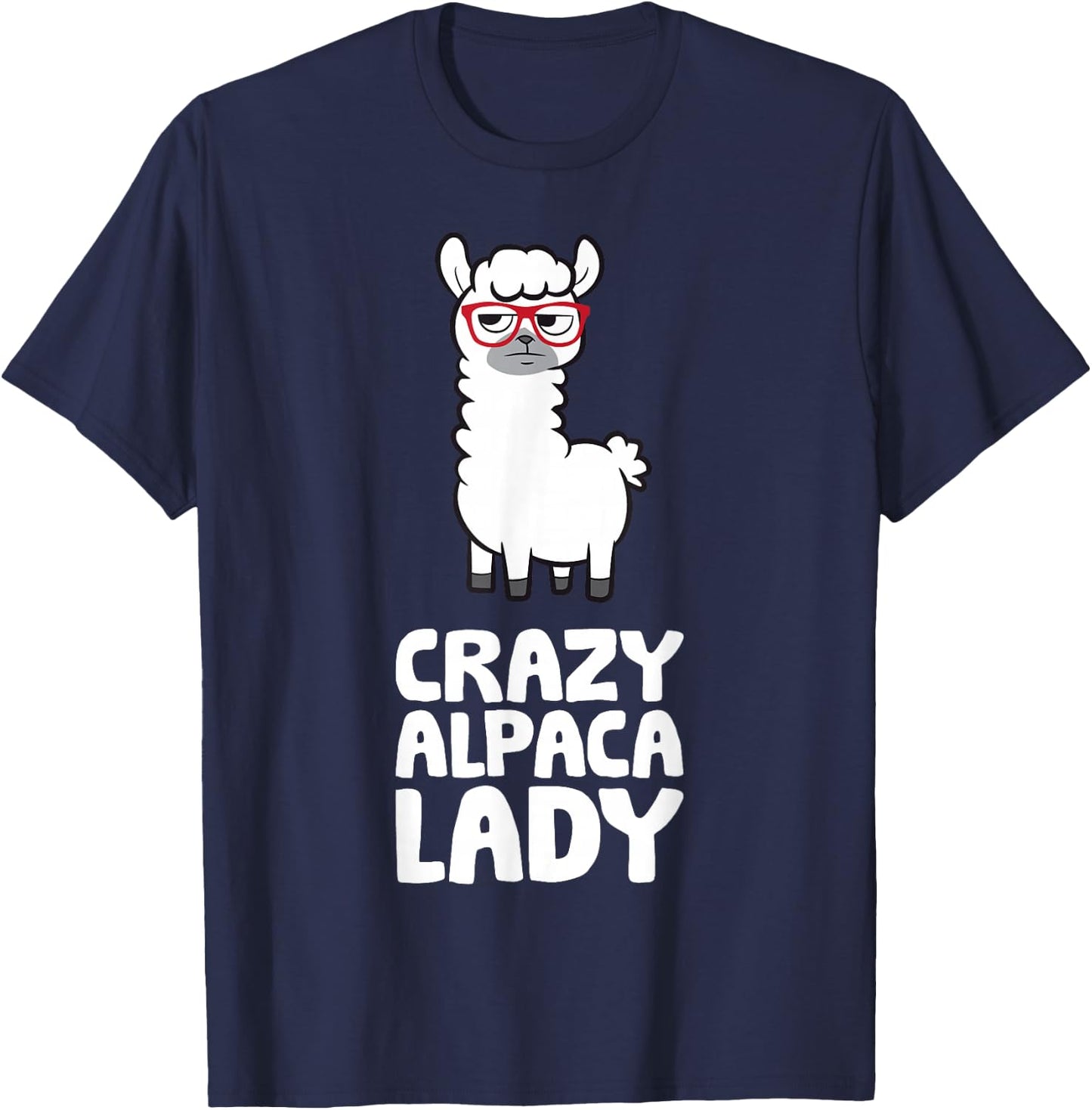 Crazy Alpaca Lady Pet Women Alpaca T-Shirt - T-Shirt | Navy