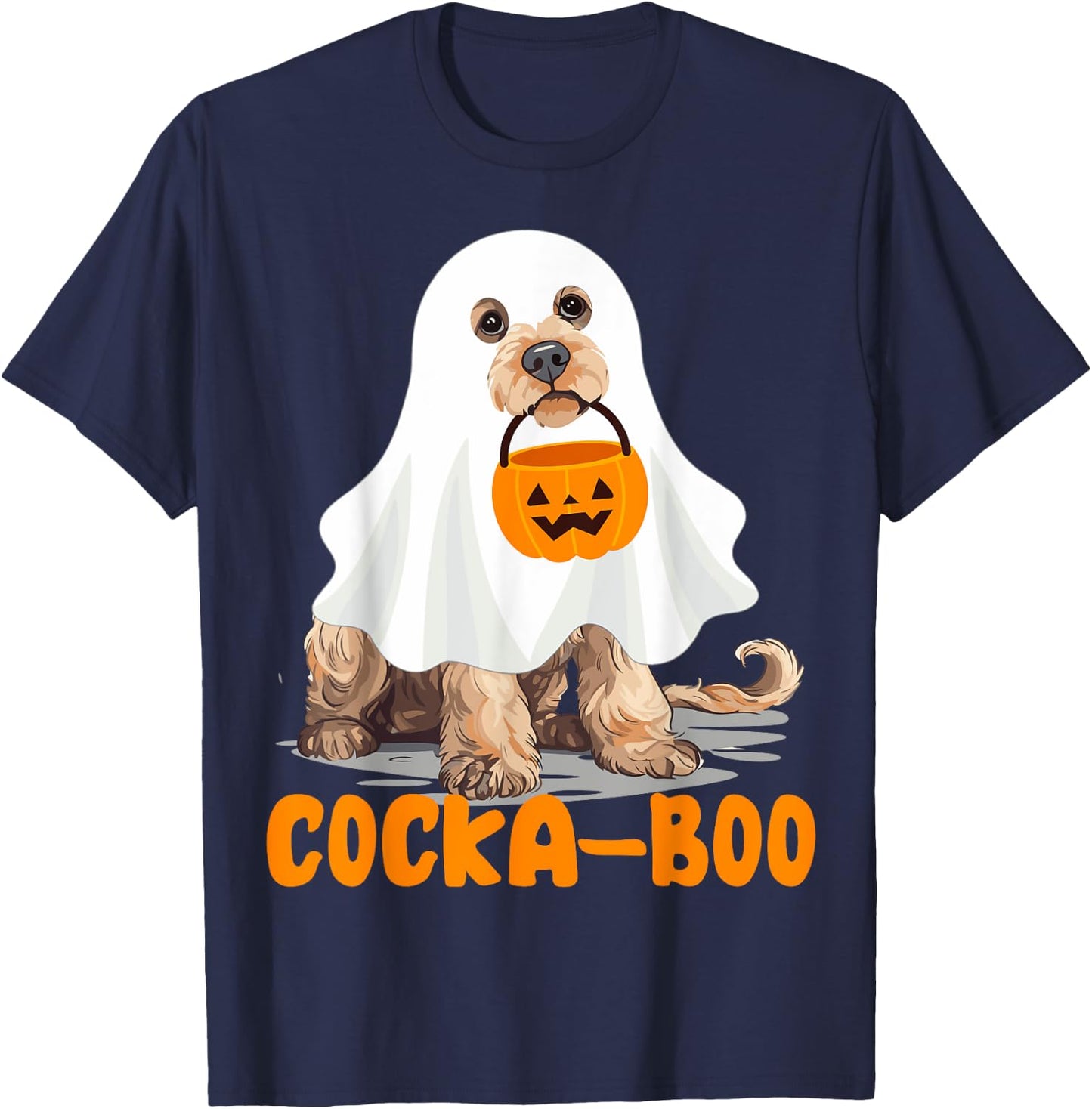 Cocka-boo Funny Boo Ghost Halloween Costume Cockapoo Lovers T-Shirt - T-Shirt | Navy
