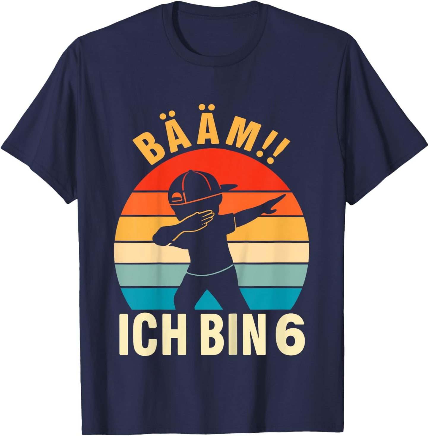 Kids Dabbing Birthday Shirt 6 Years Boys 6th Birthday , black T-Shirt - T-Shirt | Navy