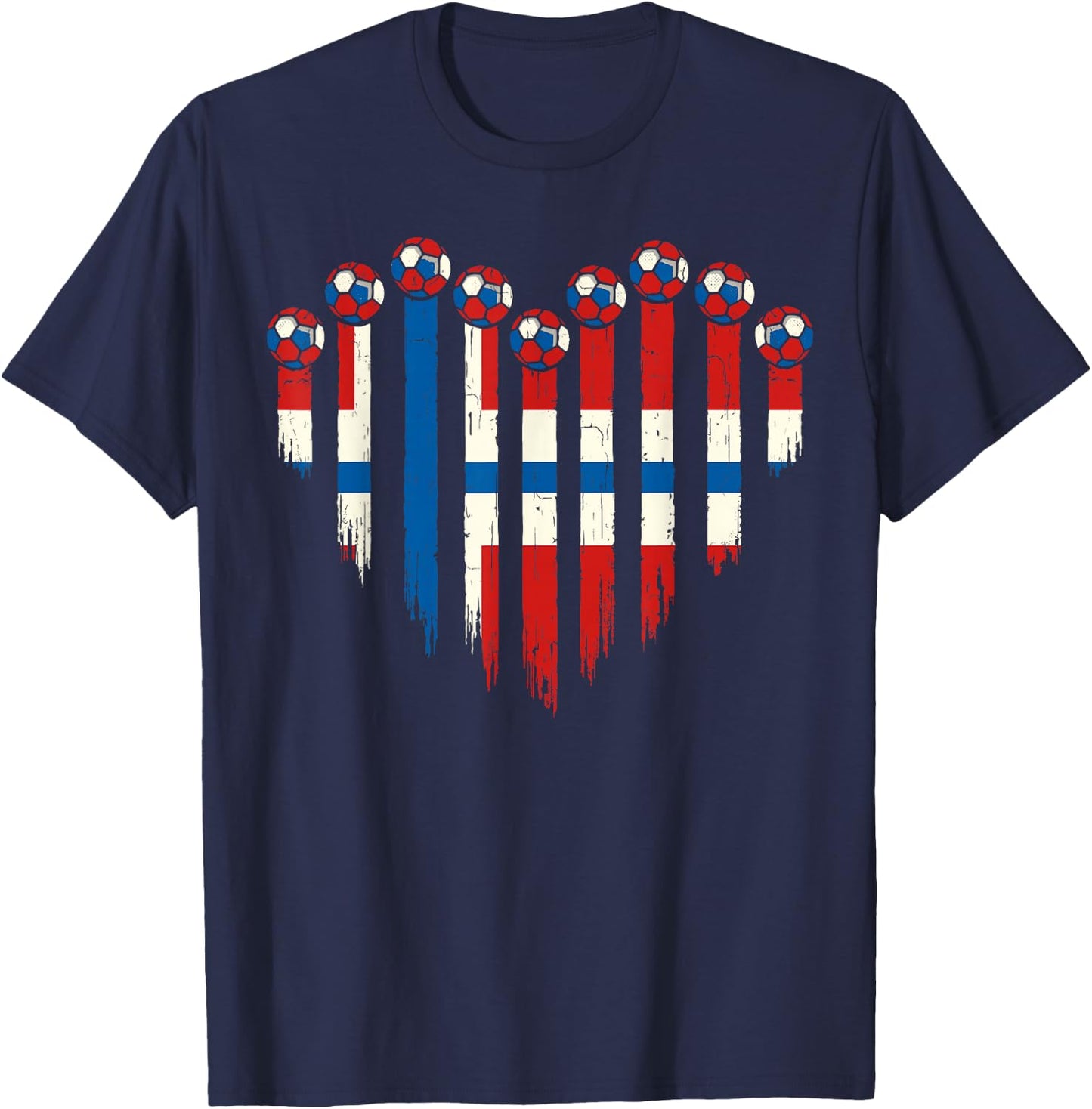 Norwegian Flag Novelty Norway T-Shirt - T-Shirt | Navy