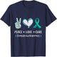 Peace Love Cure Scleroderma awareness men women kids crest T-Shirt - T-Shirt | Navy