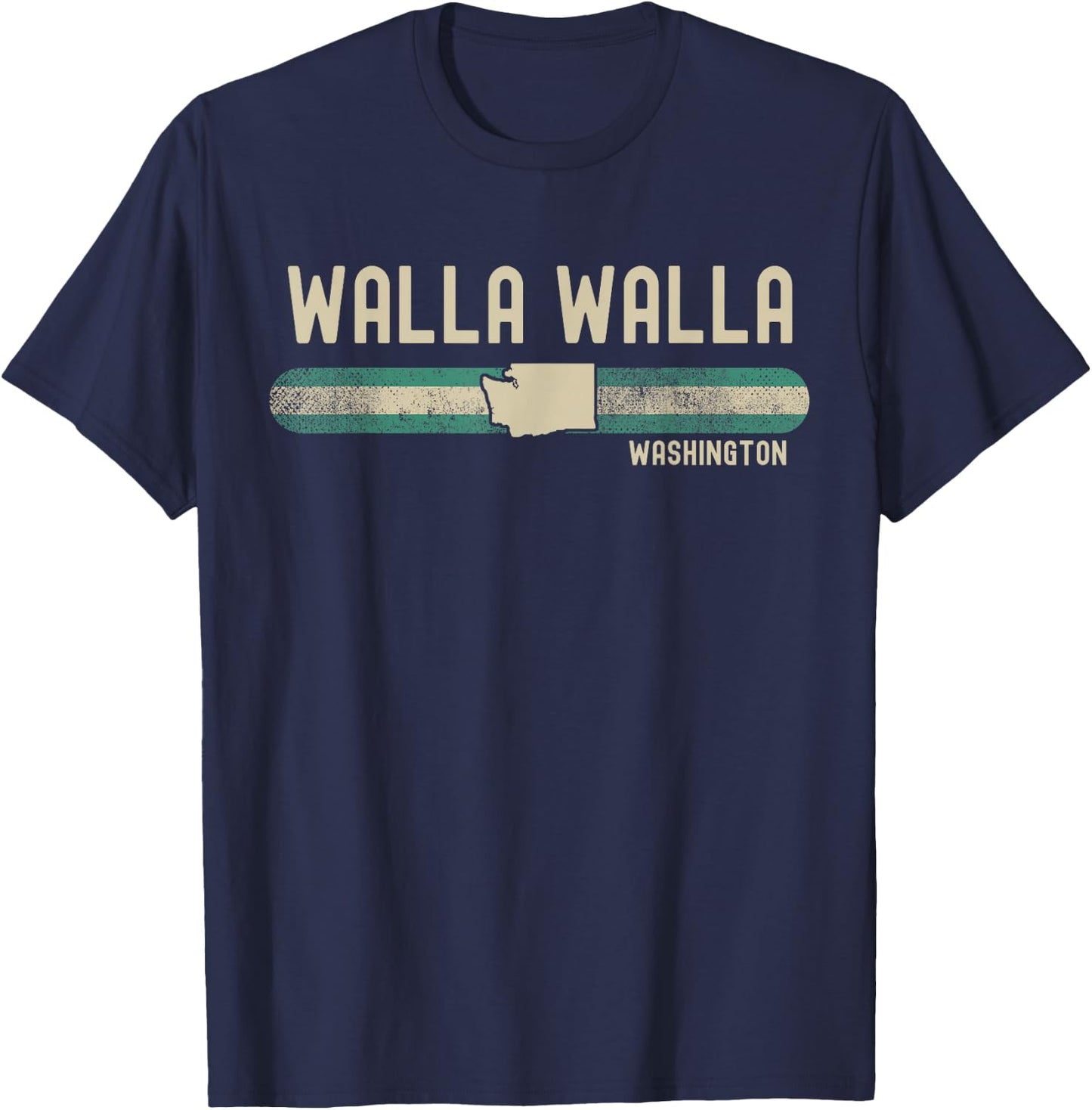 Walla Walla WA | Washington | Travel & 80s Style T-Shirt - T-Shirt | Navy