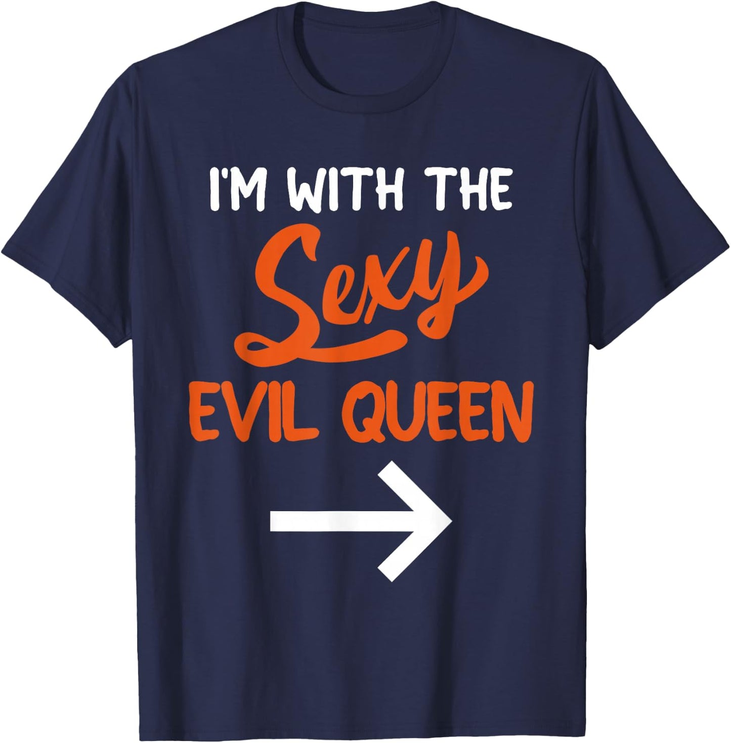 Lazy Halloween Costume For Couple I'm With The Sexy Evil T-Shirt - T-Shirt | Navy