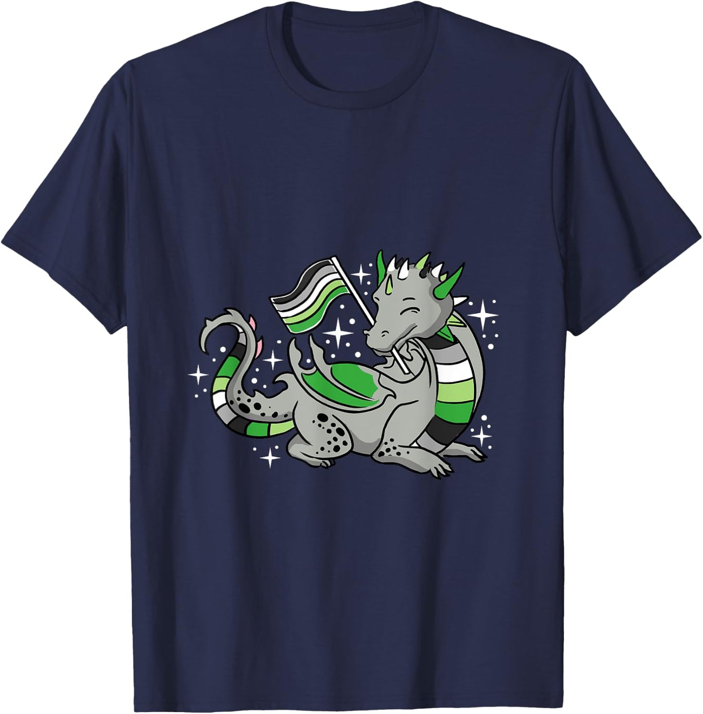 Aromantic Dragon Aromantic Pride T-Shirt - T-Shirt | Navy