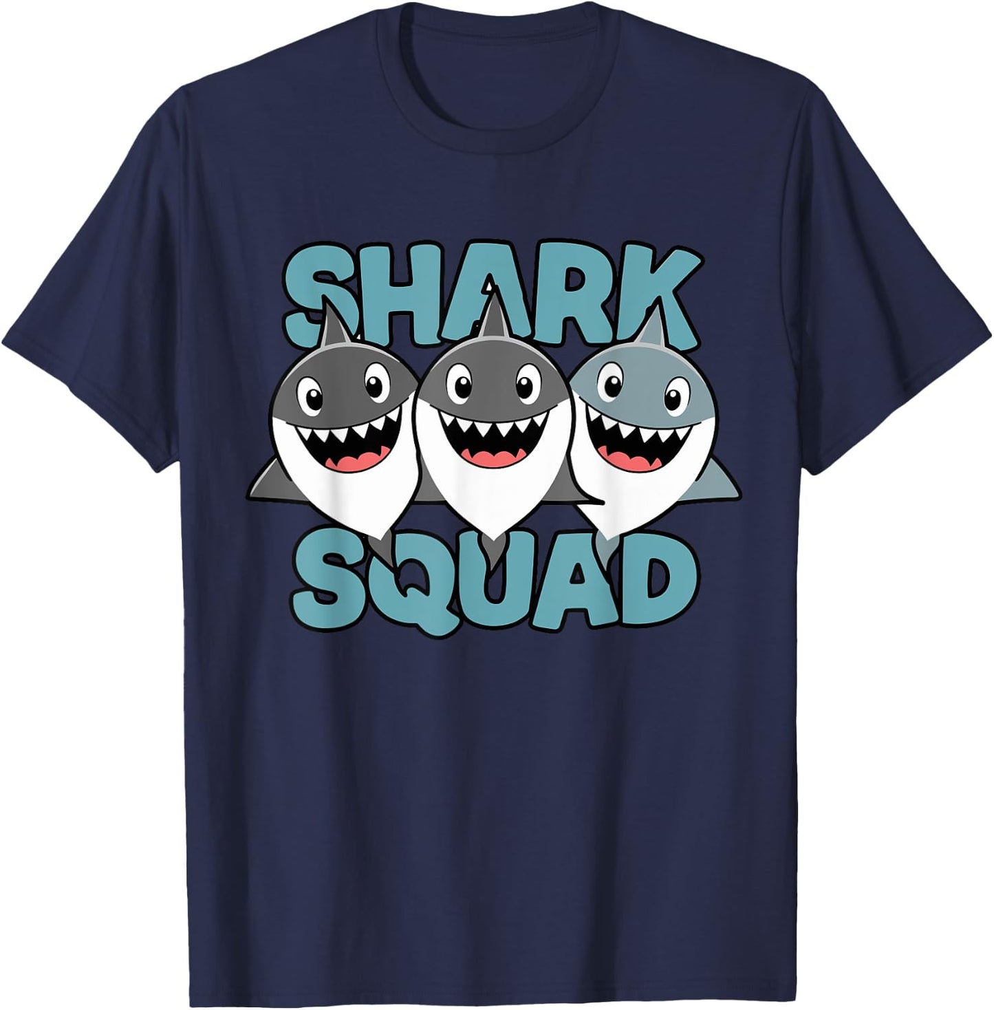 Shark Squad for Shark Lover Shirt | Kids Shark T-Shirt - T-Shirt | Navy