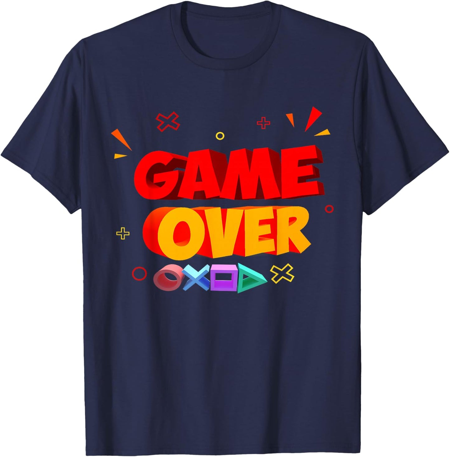 Game Over Vintage Retro Video Games Gaming T-Shirt - T-Shirt | Navy