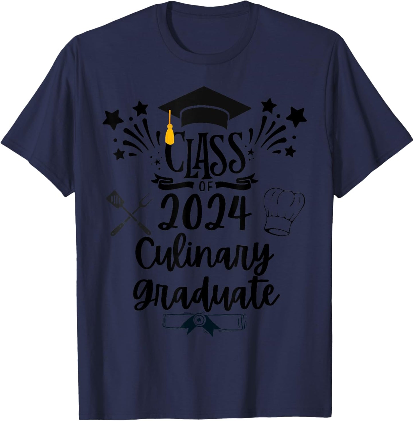 Class of 2024 Culinary Graduate Culinary Chef Graduation T-Shirt - T-Shirt | Navy