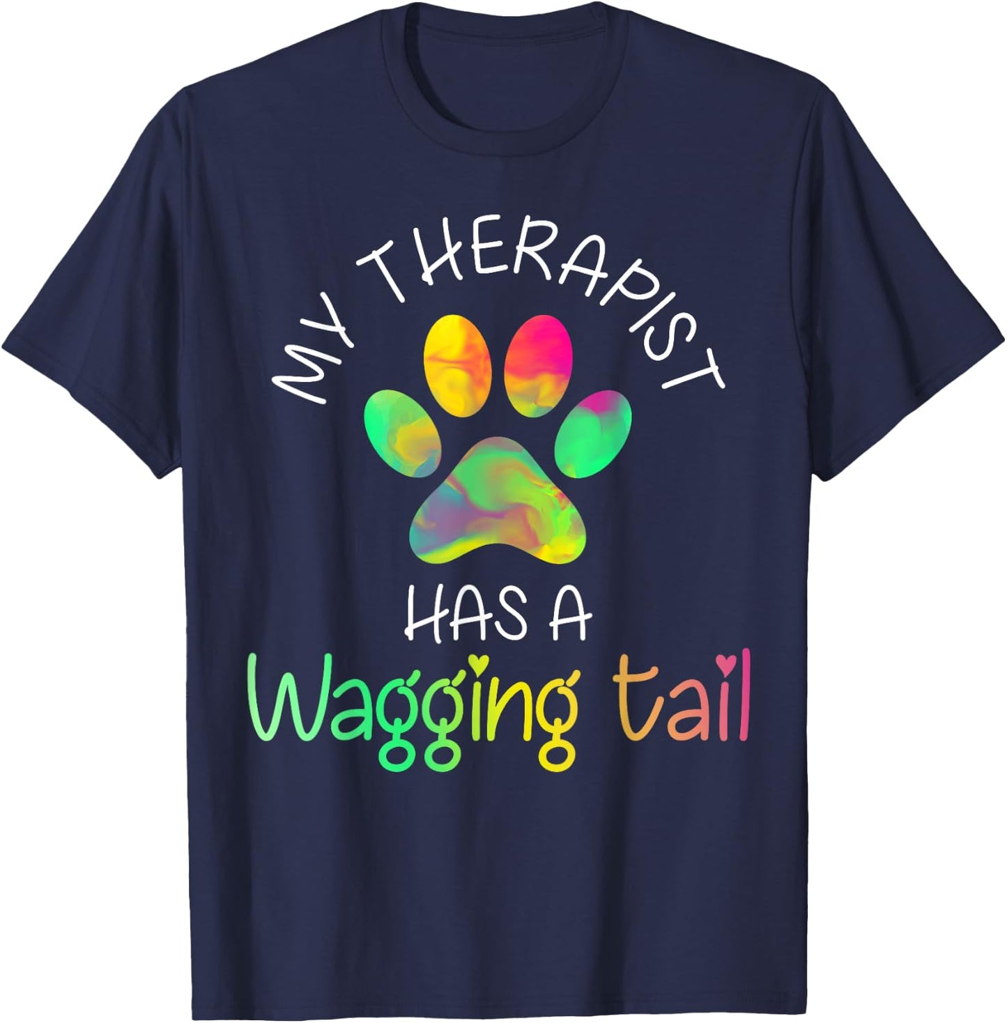 Funny Therapy Service Dog Men Women Girls Kids T-Shirt - T-Shirt | Navy