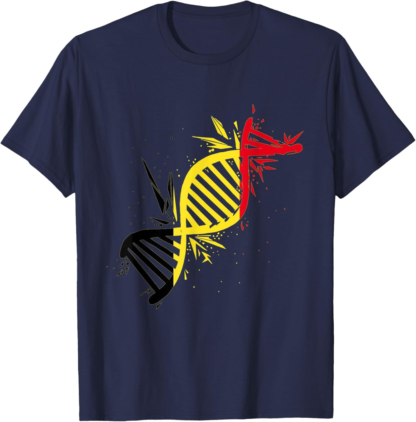 Belgium DNA Molecule Belgium Flag Belgique Belgian Roots T-Shirt - T-Shirt | Navy