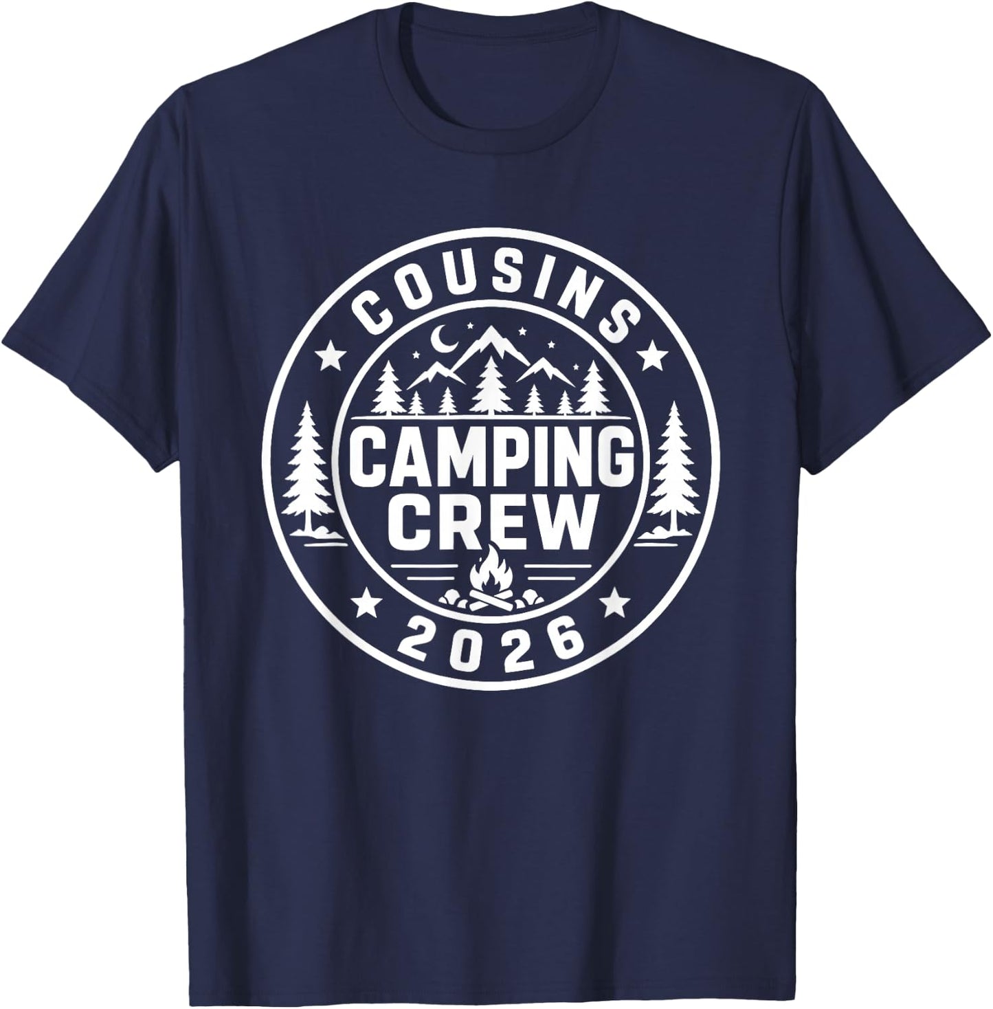 Cousins Camping Crew 2026 Summer Camp Men Women Boys Girls T-Shirt - T-Shirt | Navy