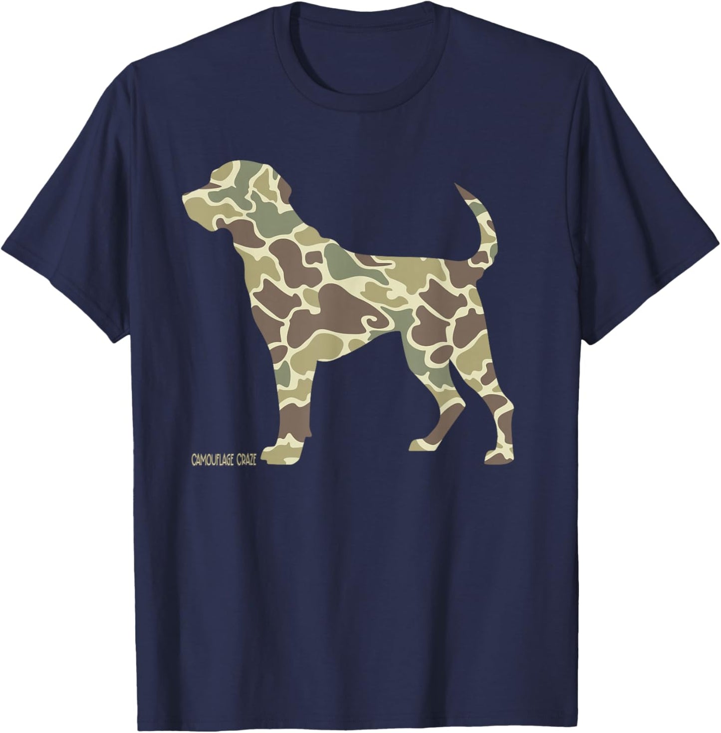 Hunting Dog Camouflage Camo Dog Labrador Hunting Camo Hunter T-Shirt - T-Shirt | Navy