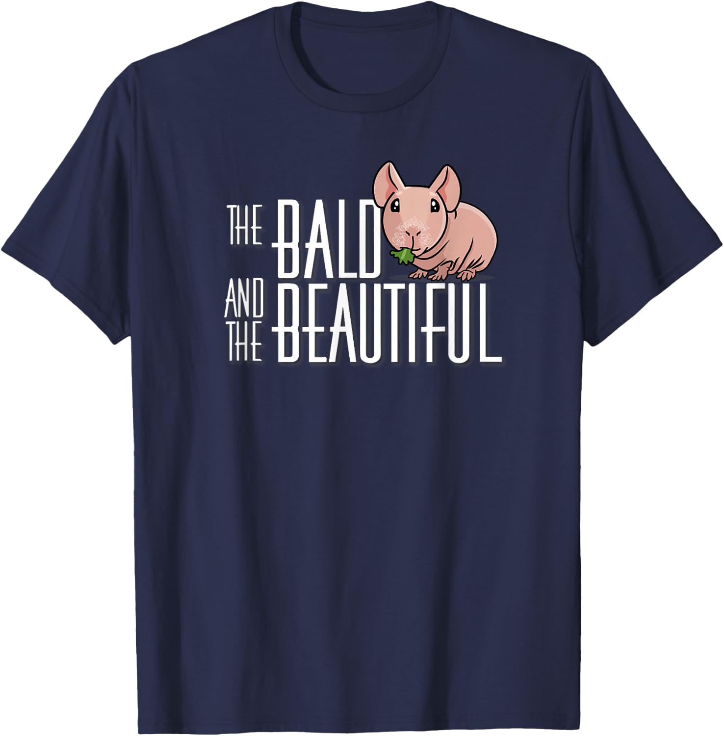 Funny Kawaii Kids Bald Beautiful Hairless Guinea Pig Lover T-Shirt - T-Shirt | Navy