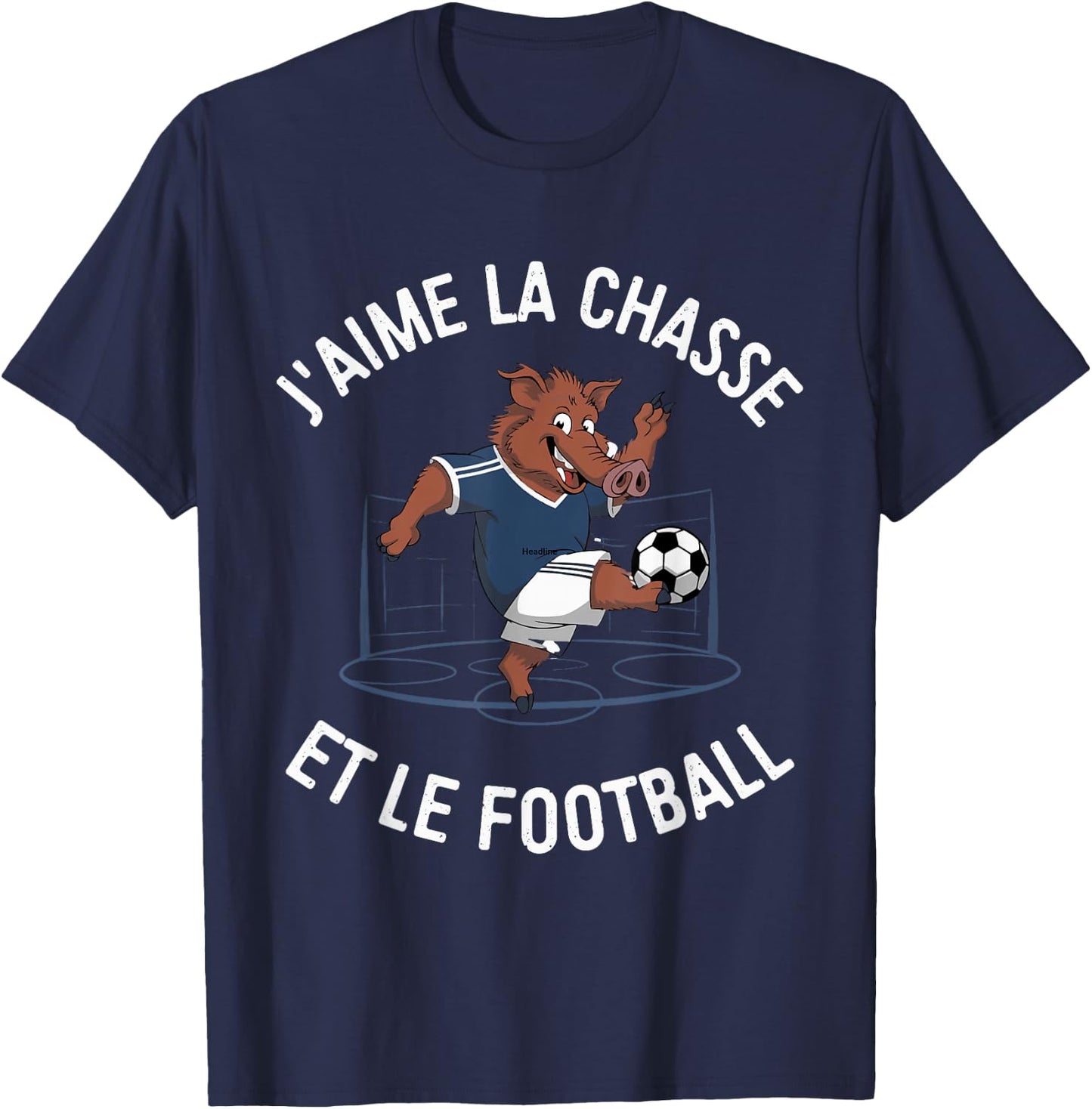 Boar Football Player, Humor, Hunting & Football , Black, S T-Shirt - T-Shirt | Navy