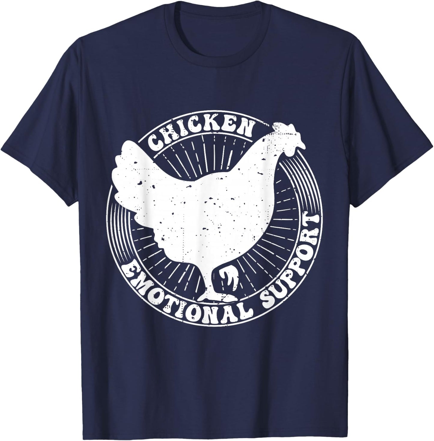 Chicken Emotional Support T-Shirt - T-Shirt | Navy