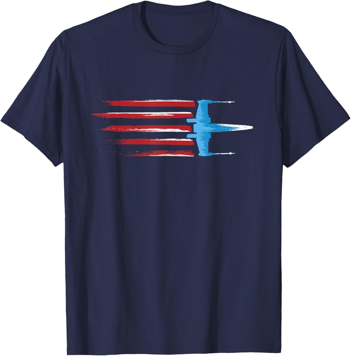 Star Wars Rebel X-wing Fighter Red White & Blue USA America T-Shirt - T-Shirt | Navy