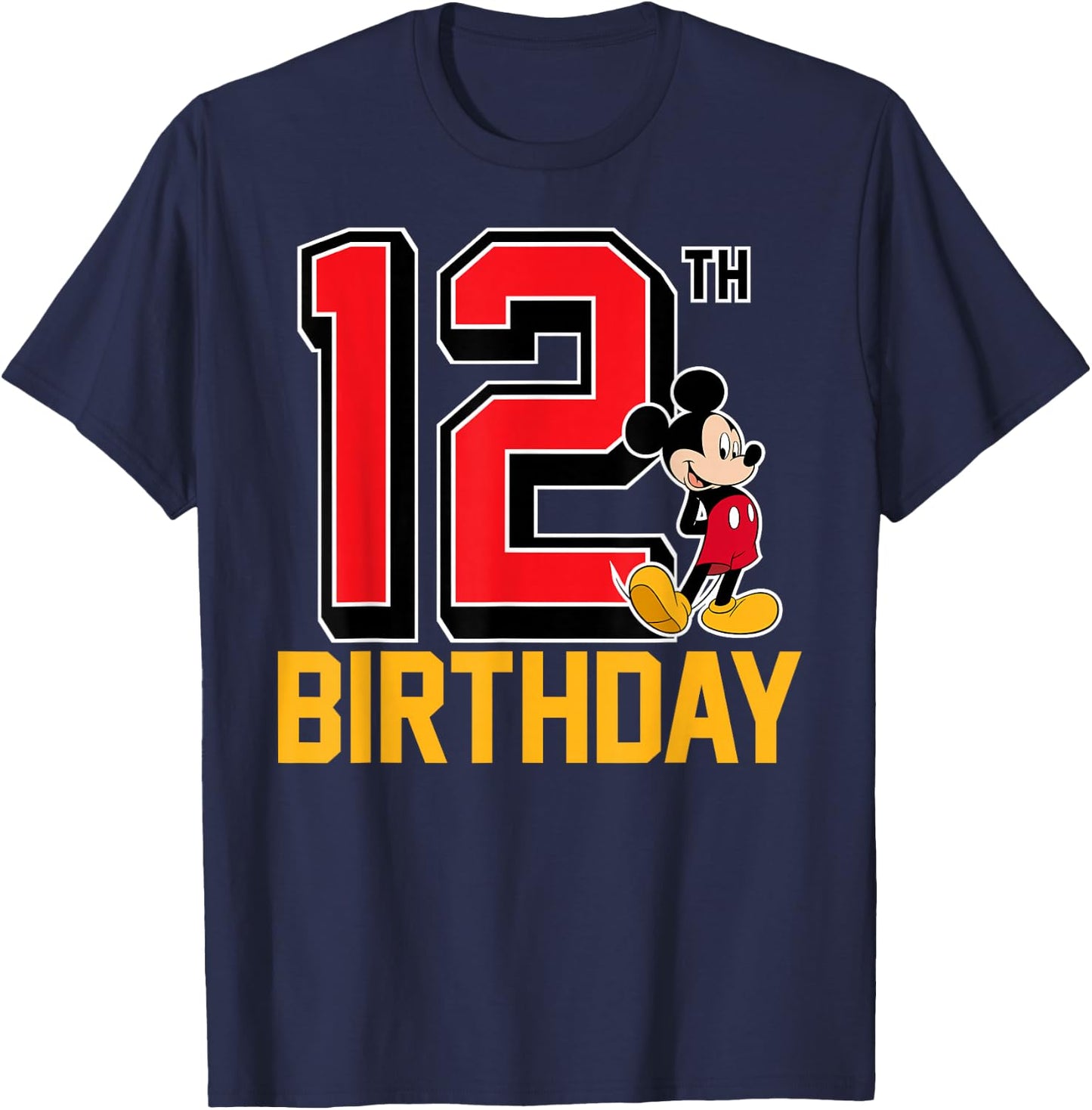 Disney - Mickey Mouse 12th Birthday T-Shirt - T-Shirt | Navy