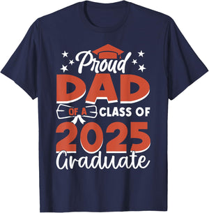 Proud Dad Class Of 2025 Graduate Senior Dad Graduation 2025 T-Shirt - T-Shirt | Navy