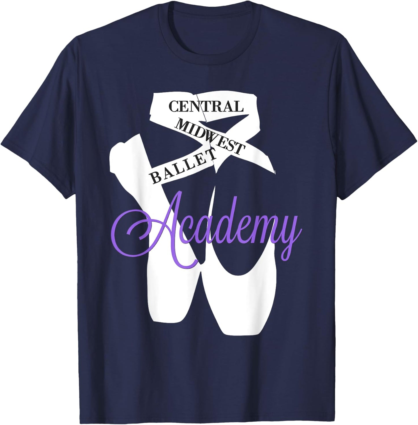 Central Midwest Ballet Academy Pointe Shoes Dance T-Shirt - T-Shirt | Navy