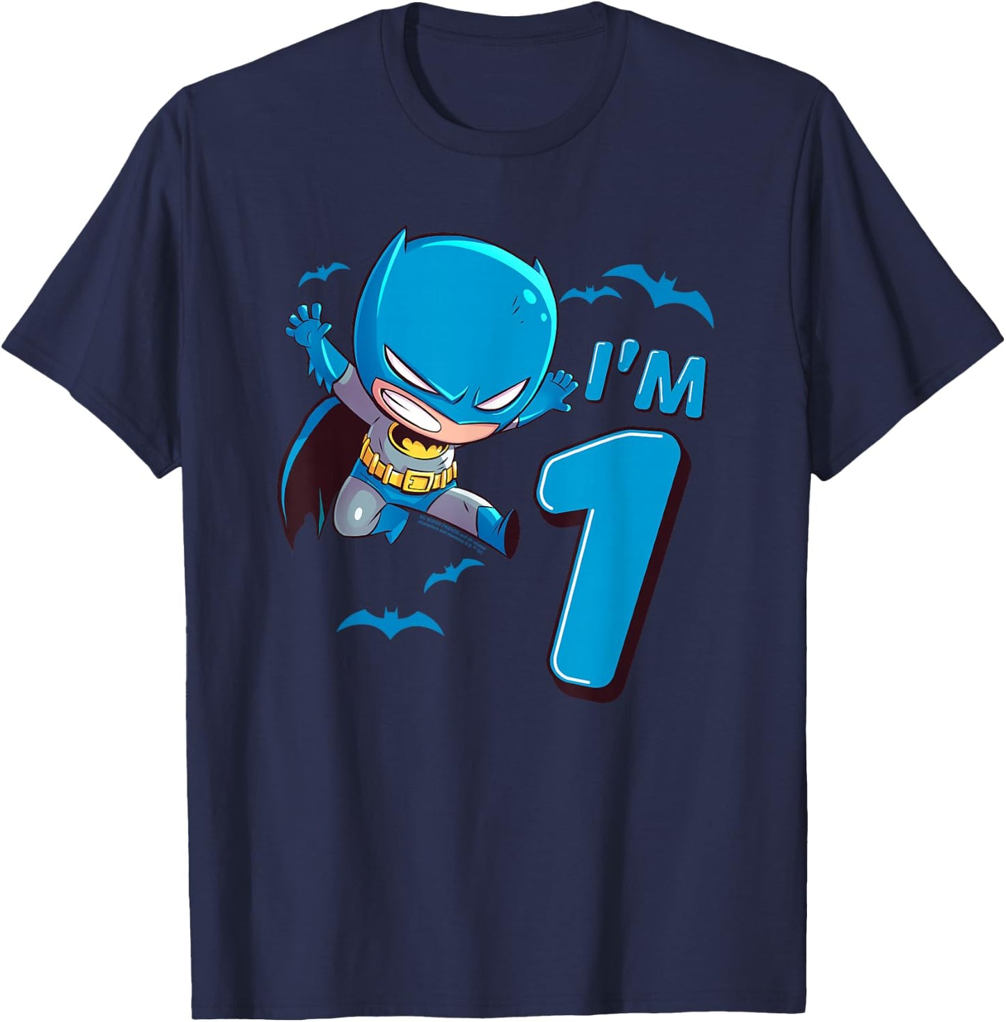 Batman 1st Birthday Cute I'm 1 T-Shirt - T-Shirt | Navy