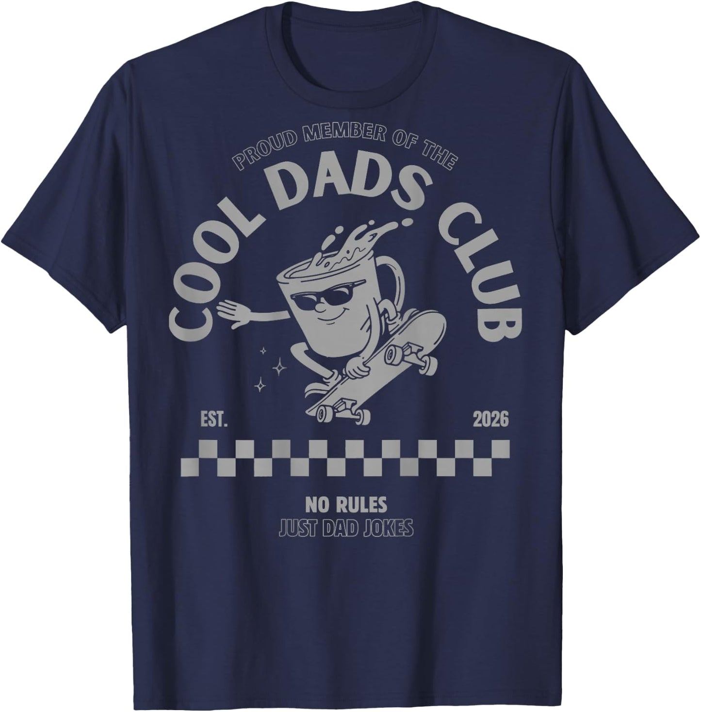 (Auf der Rückseite) Stolzes Mitglied des Cool Dads Club Vatertag T-Shirt - T-Shirt | Navy
