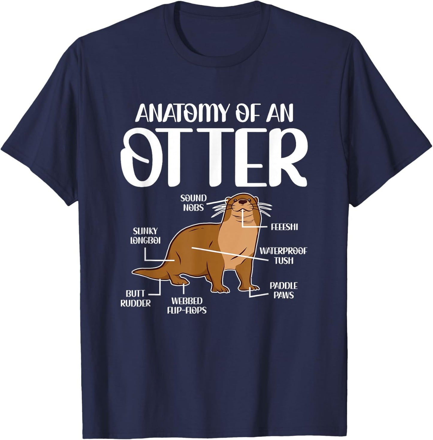 Anatomy of an Otter Funny Otter Lover Sea Otter Word Game T-Shirt - T-Shirt | Navy