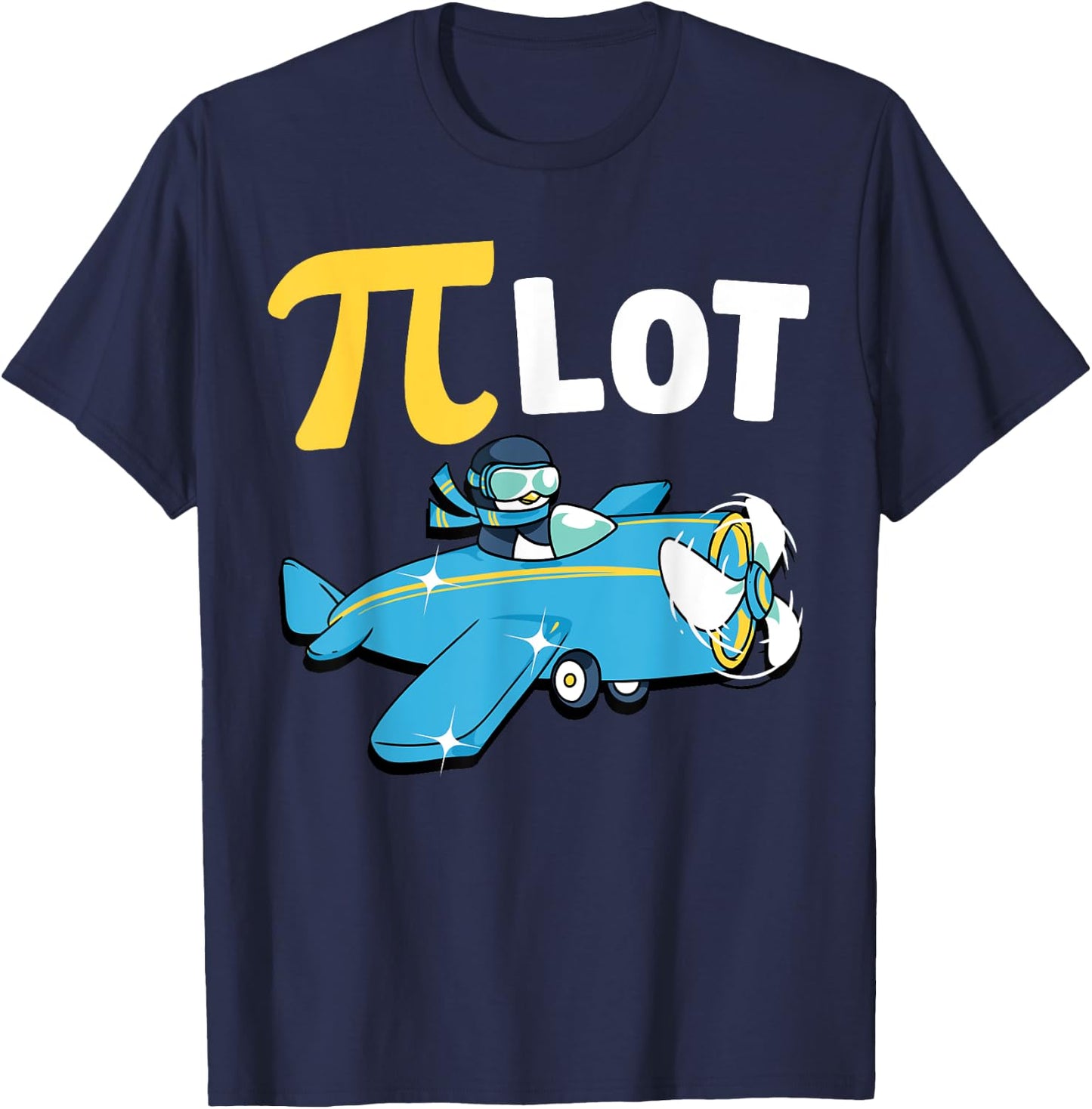 Happy Pi Day Pilot Penguin Kids Math Teachers Students T-Shirt - T-Shirt | Navy