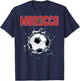 Morocco Soccer Fans Jersey Moroccan Football In Cracked Wall T-Shirt - T-Shirt | Navy