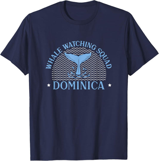 Whale Watching Squad Dominica Proud Marine Mammal T-Shirt - T-Shirt | Navy
