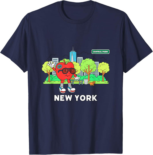 Big Apple Vibes Cool Cartoon New York Character T-Shirt - T-Shirt | Navy