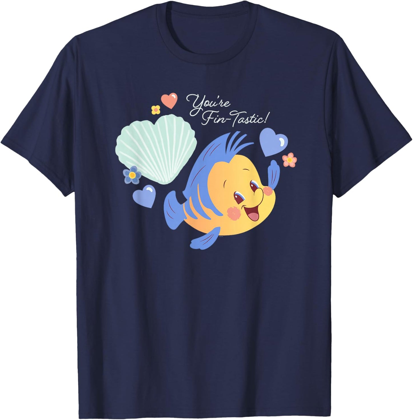 Disney Little Mermaid Flounder You’re Fin-Tastic Valentine’s T-Shirt - T-Shirt | Navy
