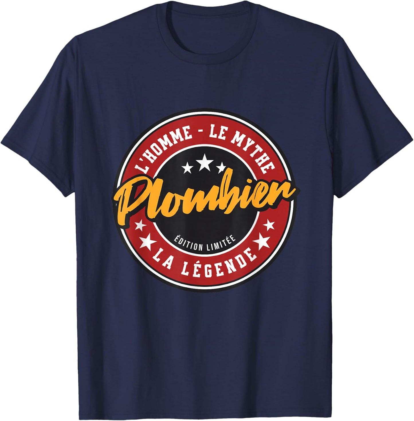 Plumber Humor Gift Plumbing Heating Man , Black, S T-Shirt - T-Shirt | Navy