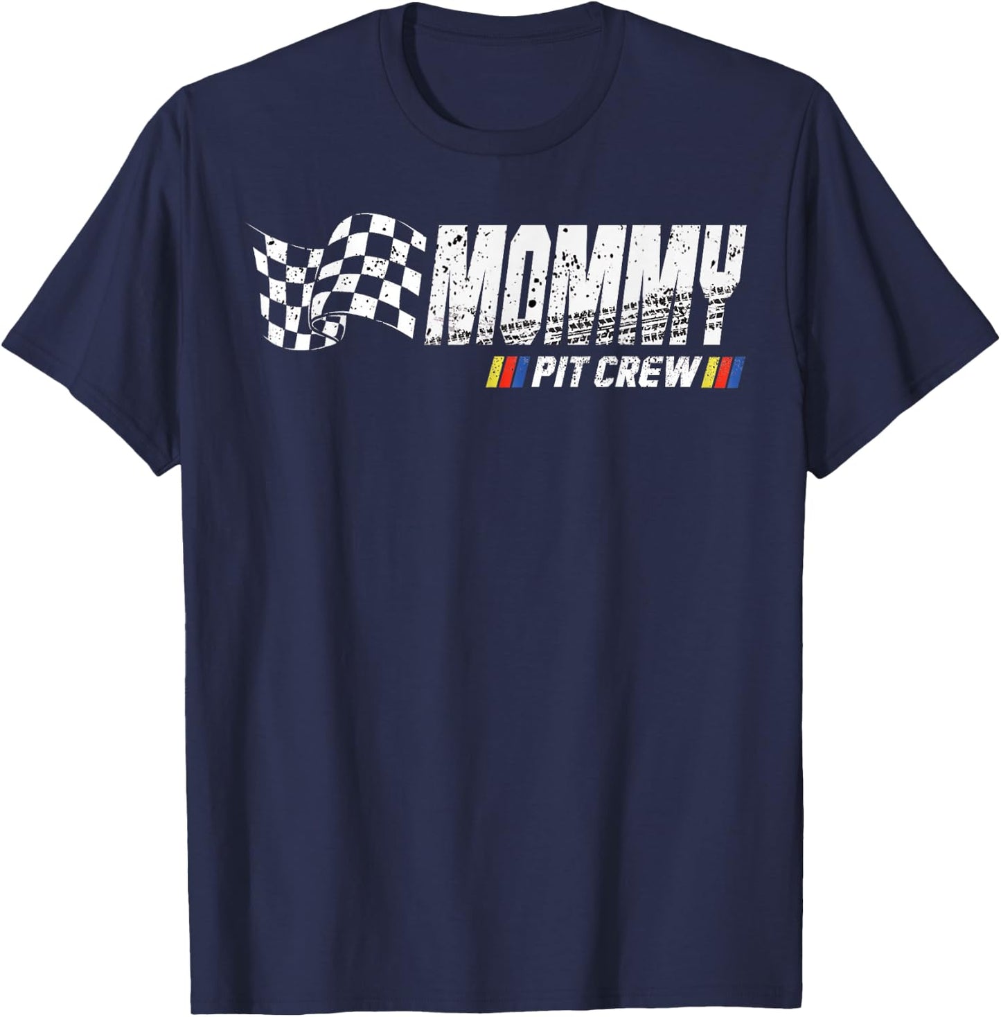 Mommy Pit Crew Race Car Birthday Family Racing T-Shirt - T-Shirt | Navy