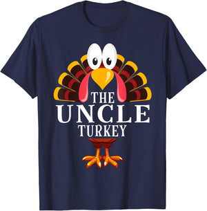 Thanksgiving The Uncle Turkey Matching T-Shirt - T-Shirt | Navy