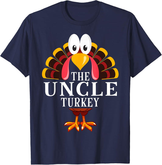 Thanksgiving The Uncle Turkey Matching T-Shirt - T-Shirt | Navy