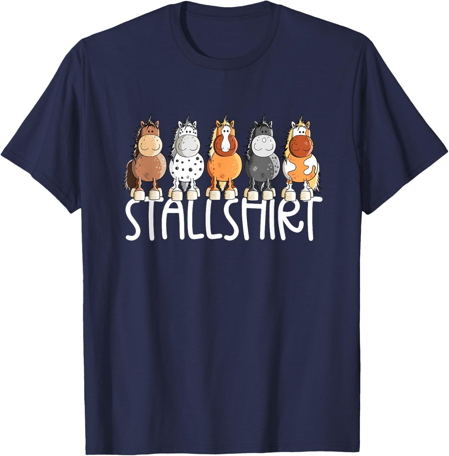 Frauchens Stable Shirt Horse Sayings I Horse Motif Rider Fun , black T-Shirt - T-Shirt | Navy