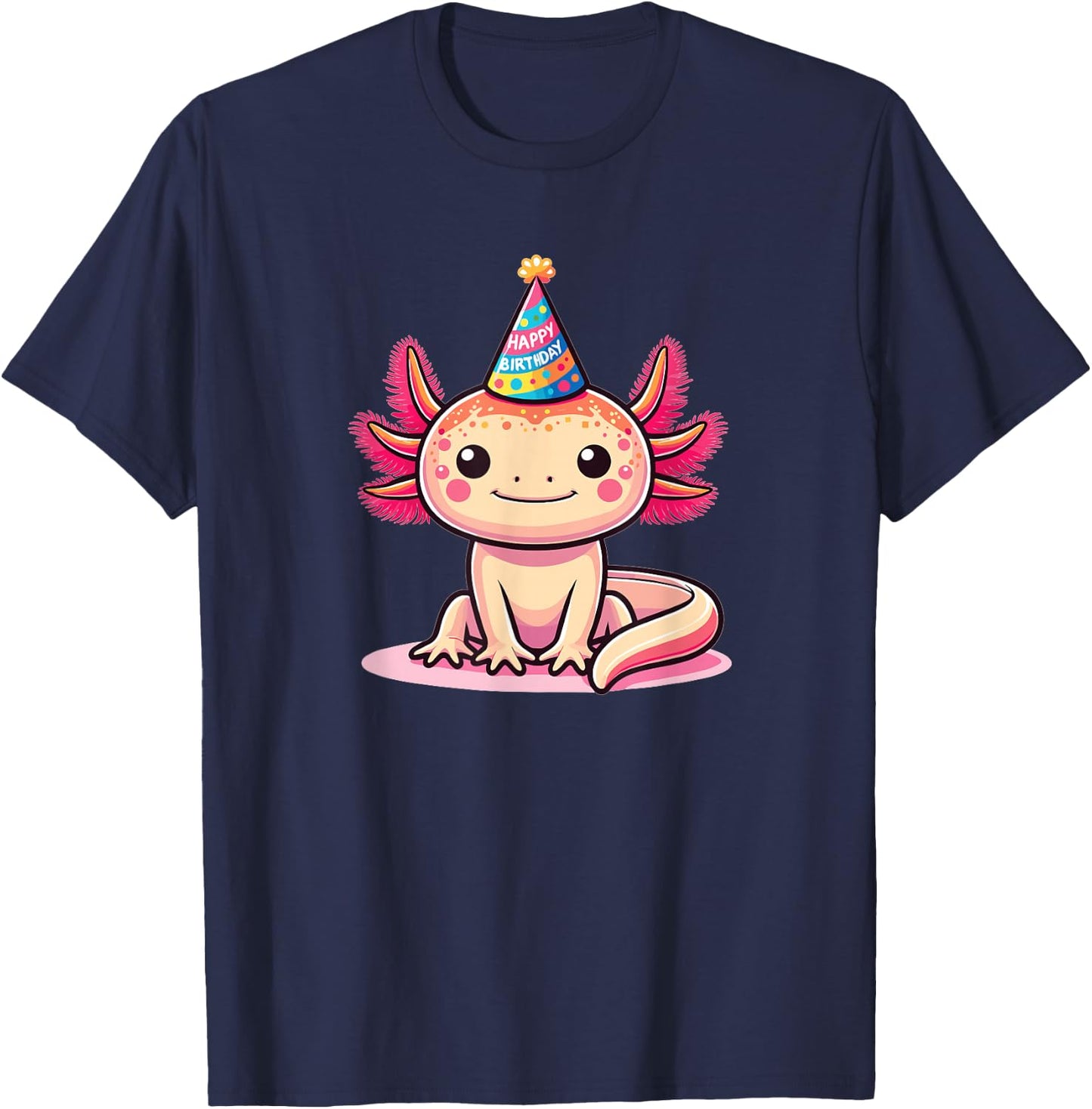 Birthday Axolotl For Kids A Birthday Axolotl T-Shirt - T-Shirt | Navy