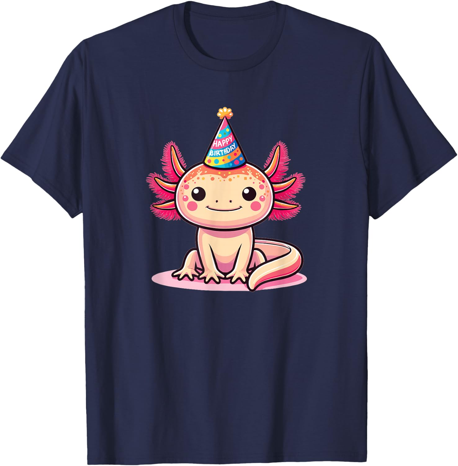 Birthday Axolotl For Kids A Birthday Axolotl T-Shirt - T-Shirt | Navy