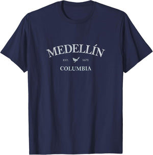 Medellin Columbia | Medellín Columbia Grafikdruck T-Shirt - T-Shirt | Navy