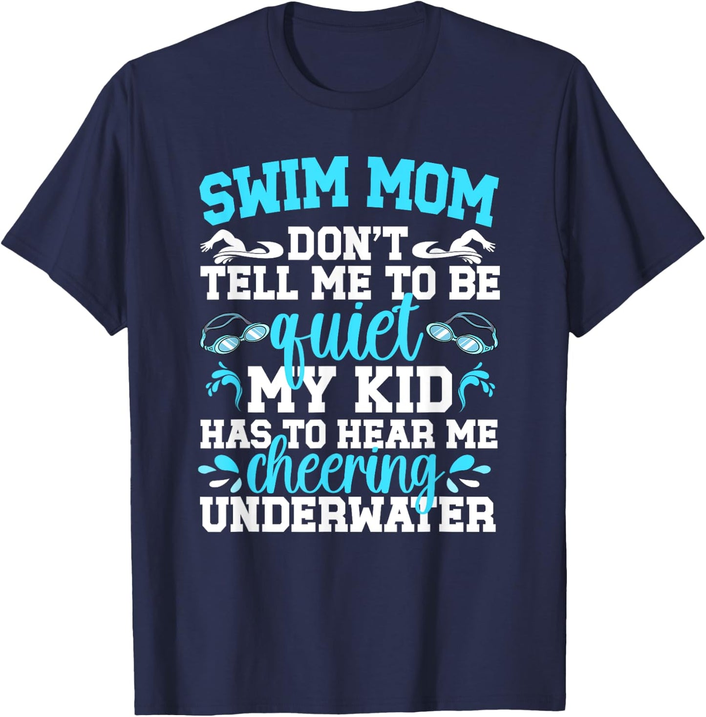 Swim Mom Funny Swimming Mom Of A Swimmer Mama T-Shirt - T-Shirt | Navy