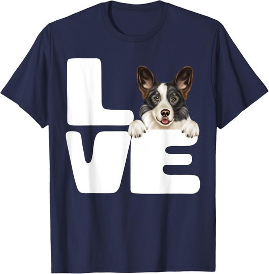 I Love My Cardigan Welsh Corgi Dog Lover T-Shirt - T-Shirt | Navy